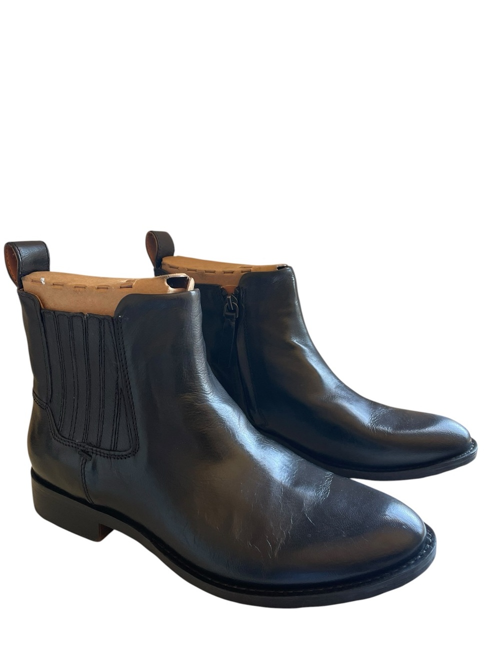Franco Sarto Linc Black Leather Ankle Chelsea Booties Size 9 NEW